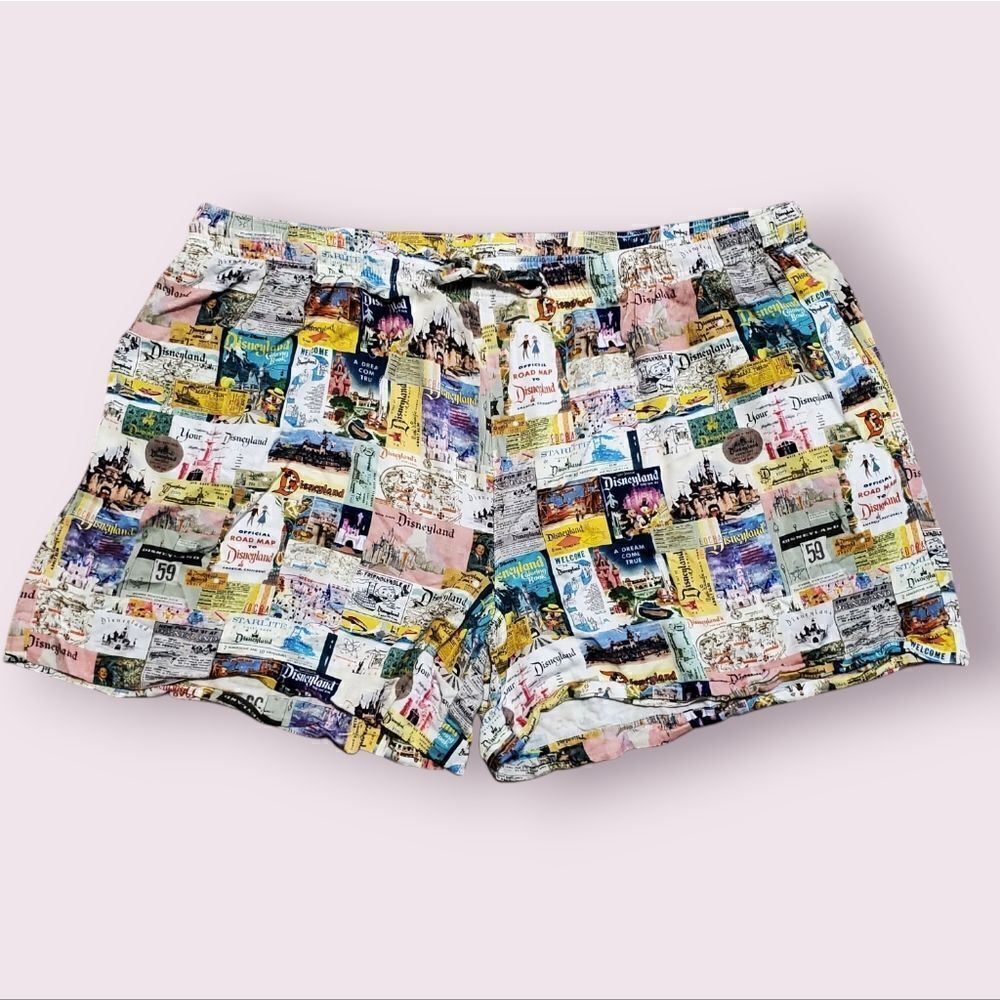 Disneyland Eras Shorts Disney 100 All Over Print Pockets Womens 2X (46"x17"x5")